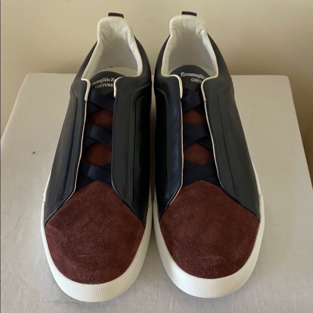 ❌SOLD❌ ERMENEGILDO ZEGNA Triple Stitch Sneakers 10 - Picture 1 of 8